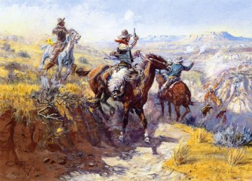 印象派 Painting - 1906年 チャールズ・マリオン・ラッセル インディアナ州のカウボーイ